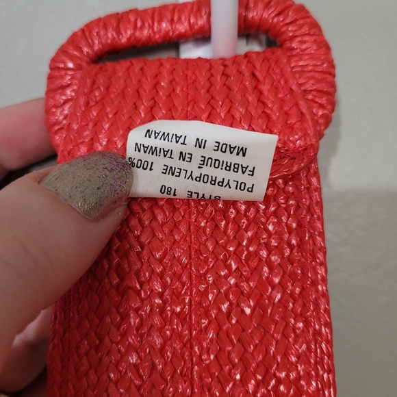 Vintage red woven belt Milor 80s retro woven belt - Picture 6 of 7